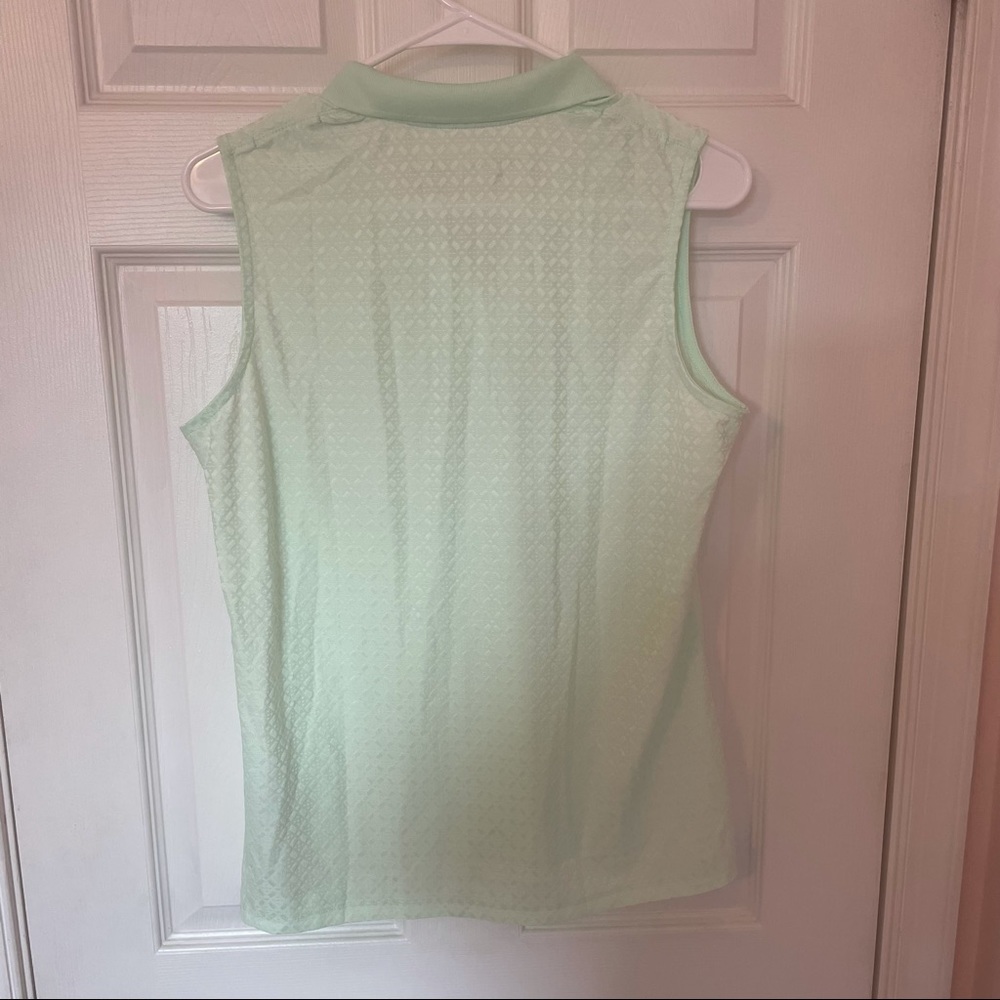 Mint Green Women’s Sleeveless Golf Collared Polo - Picture 4 of 5